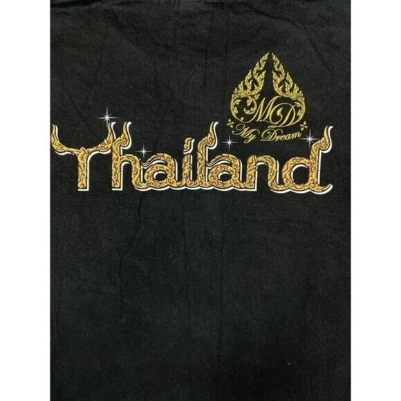 Vintage Thailand Phoenix Bird T-Shirt Men's Large Black Graphic Tee Souvenir - Picture 6 of 7
